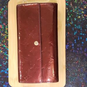 Louis Vuitton EUC wallet, Burgundy Metalic sheen.